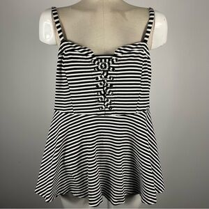 Torrid Black & White Stripe Sweetheart Knit Cami size 00